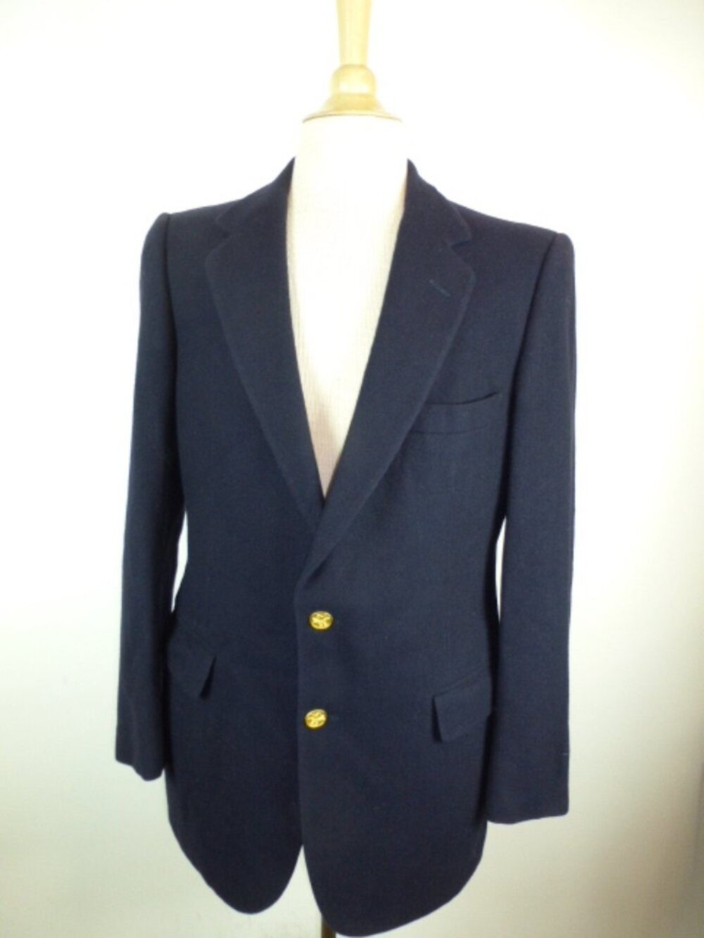 NEIMAN MARCUS navy blue 100% CASHMERE classic BLAZER 38 vintage